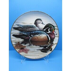 American Waterbirds By Artist Rod Lawrence Wood Ducks First Issue Plate #4789 EC